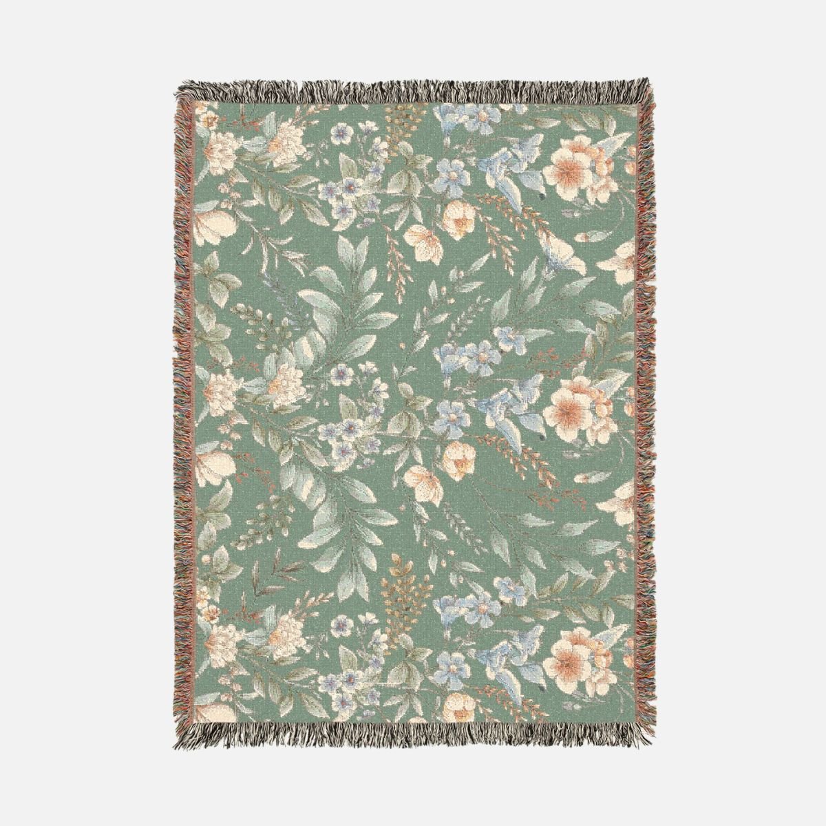 Folklore Floral 100% Cotton Woven Blanket - Canvasses