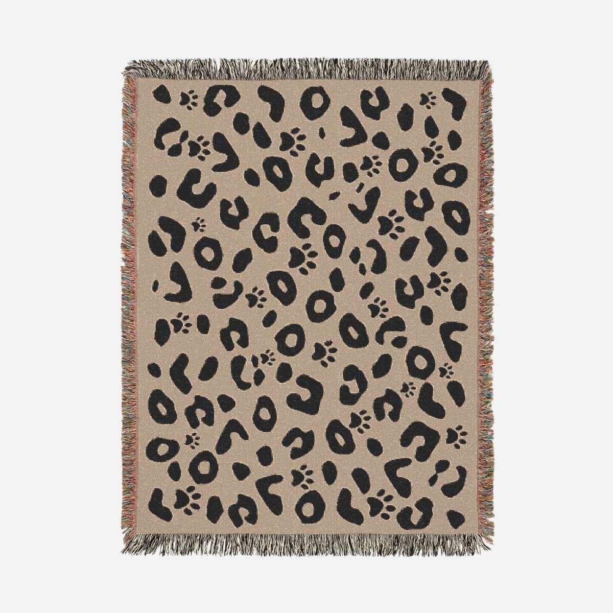 Leopard Cat Paws 100% Cotton Woven Blanket - Canvasses