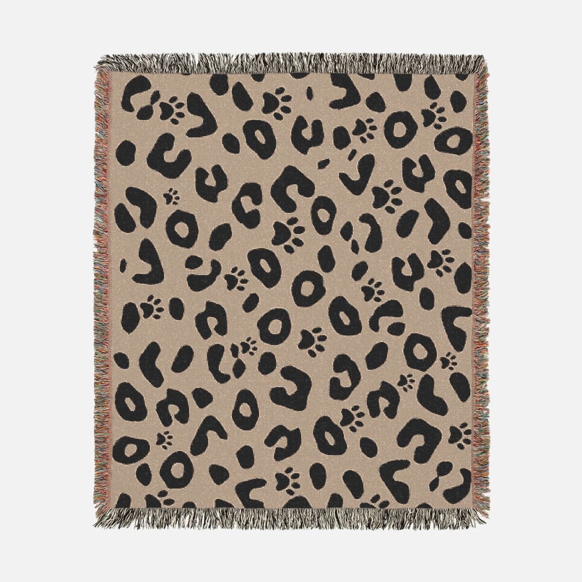 Leopard Cat Paws 100% Cotton Woven Blanket - Canvasses