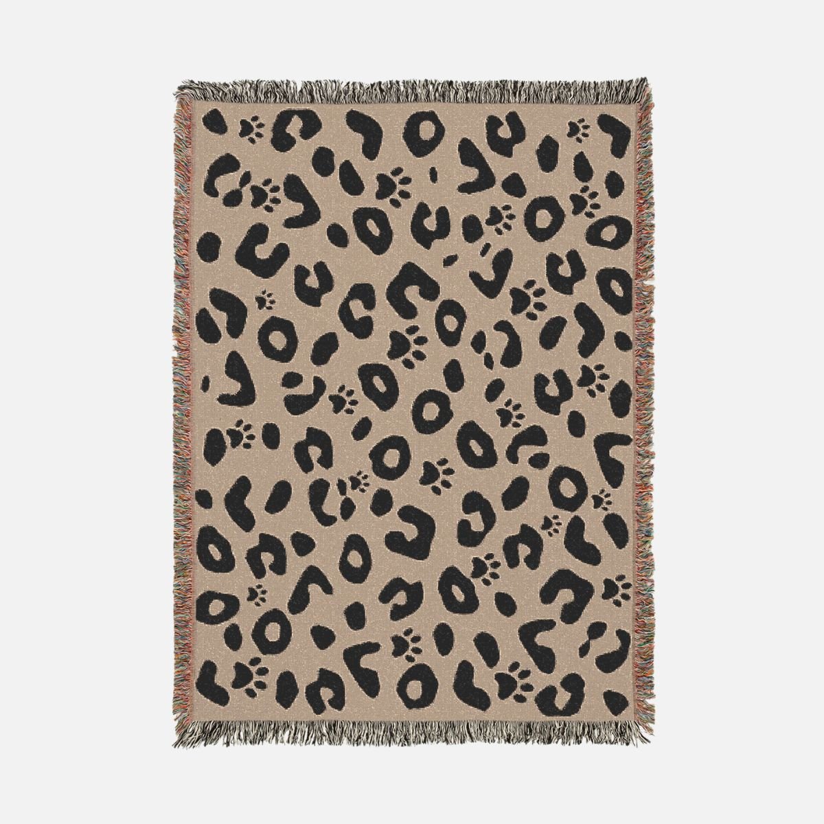 Leopard Cat Paws 100% Cotton Woven Blanket - Canvasses