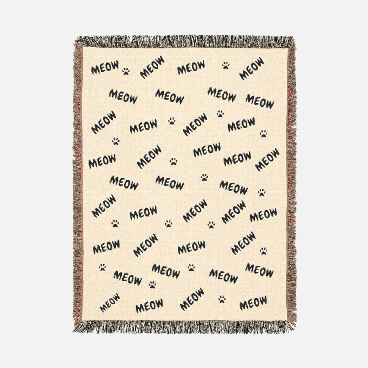 Meow Meow 100% Cotton Woven Blanket - Canvasses