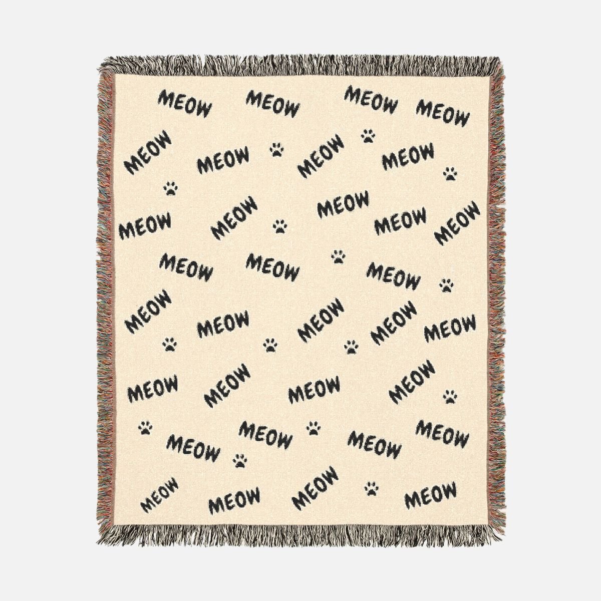 Meow Meow 100% Cotton Woven Blanket - Canvasses