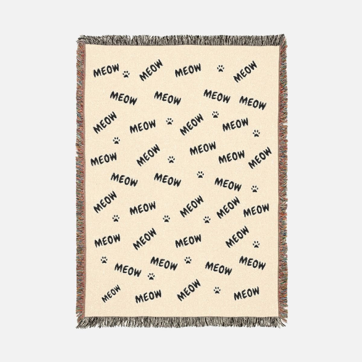 Meow Meow 100% Cotton Woven Blanket - Canvasses