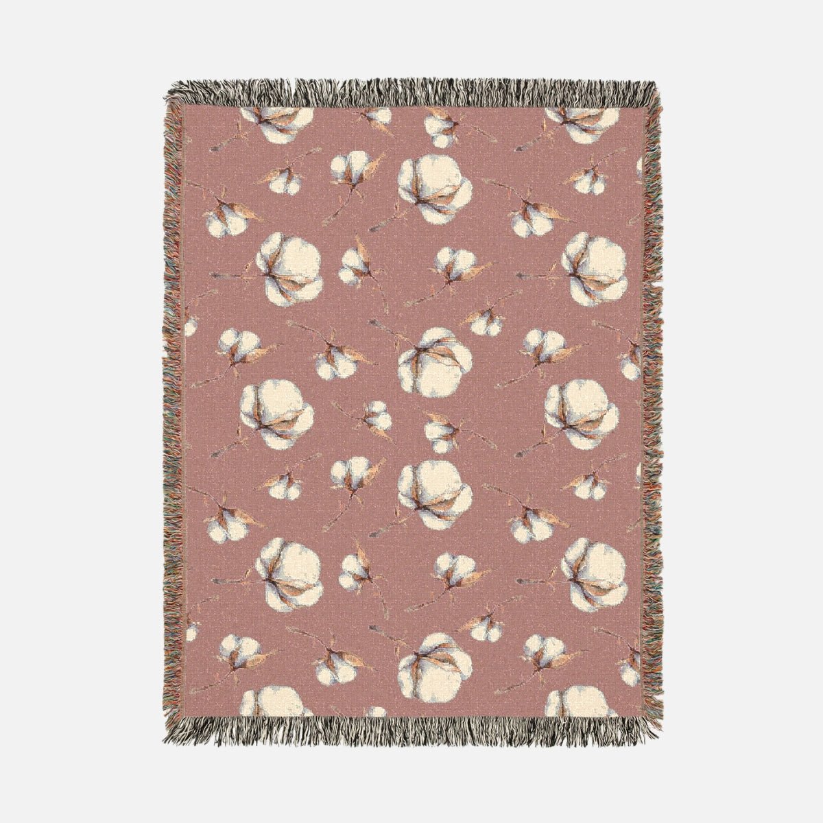 Rosy Brown 100% Cotton Woven Blanket - Canvasses