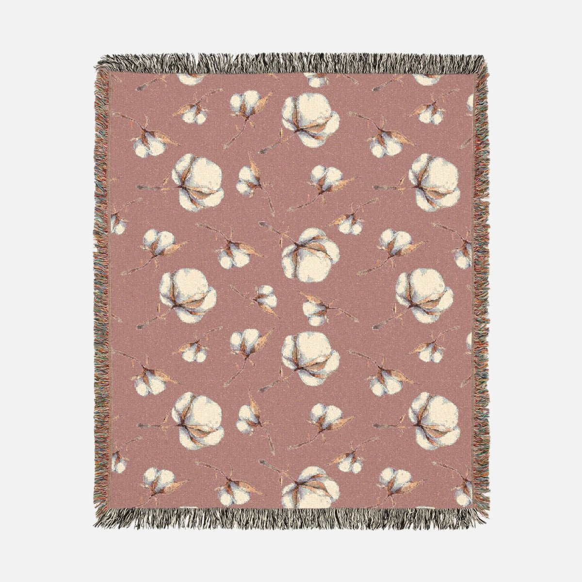 Rosy Brown 100% Cotton Woven Blanket - Canvasses